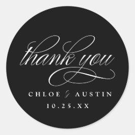 Elegante caligrafía pegatinas de la boda blanca ne