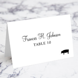 Elegante caligrafía Pork Meal Choice Tarjetas de L