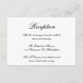 Elegante caligrafía Recepción de boda formal