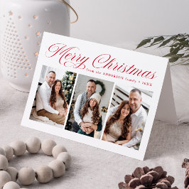 Elegante caligrafía roja Feliz Navidad 3 Foto