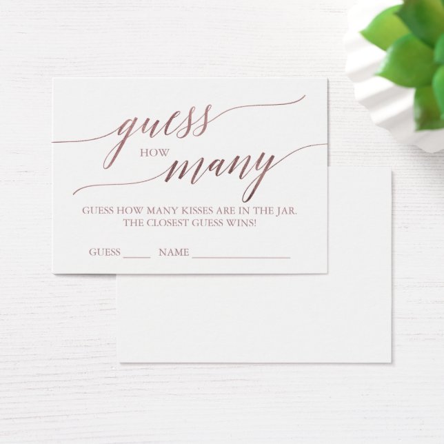 Elegante caligrafía RoseGold adivina cuántos besos (Escritorio)