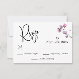 Elegante caligrafía RSVP Watercolor Flor silvestre
