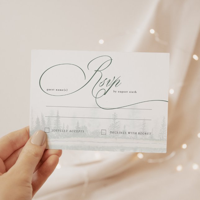 Elegante caligrafía Rústica Boda RSVP Tarjeta (Subido por el creador)