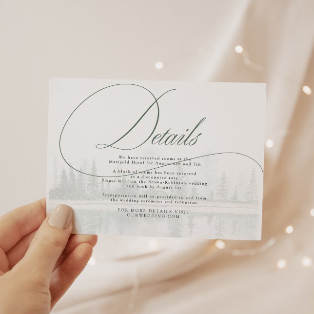 Elegante caligrafía Rústica Boda Tarjeta de detall (Subido por el creador)