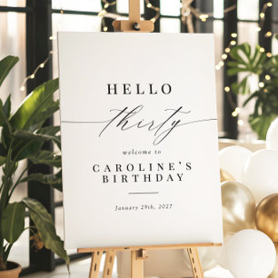 Elegante caligrafía Señal de bienvenida de 30 cump