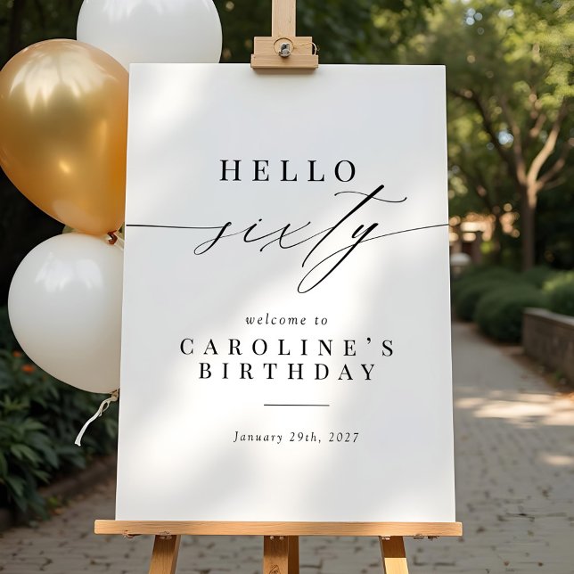 Elegante caligrafía Señal de bienvenida de 60 cump (Subido por el creador)