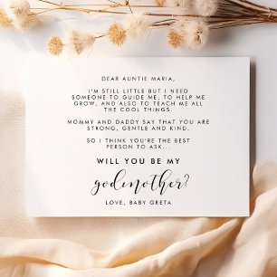 Elegante caligrafía ¿Serás mi tarjeta de padrina?