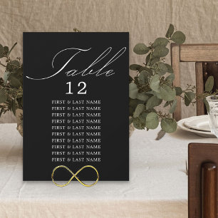 Elegante caligrafía Tarjeta de asiento de mesa bla