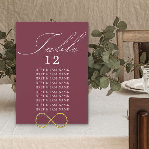 Elegante caligrafía Tarjeta de asiento de mesa de