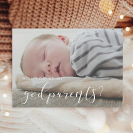 Elegante caligrafía Tarjeta de propuesta de padrin