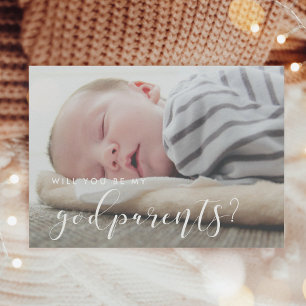 Elegante caligrafía Tarjeta de propuesta de padrin