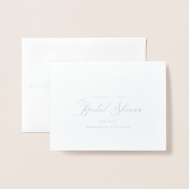 Elegante caligrafía tarjeta de Relieve metalizado  (Anverso con sobre)