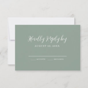 Elegante caligrafía Tarjeta RSVP de boda moderna