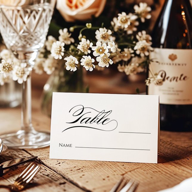 Elegante caligrafía tarjetas de lugar modernas (Subido por el creador)