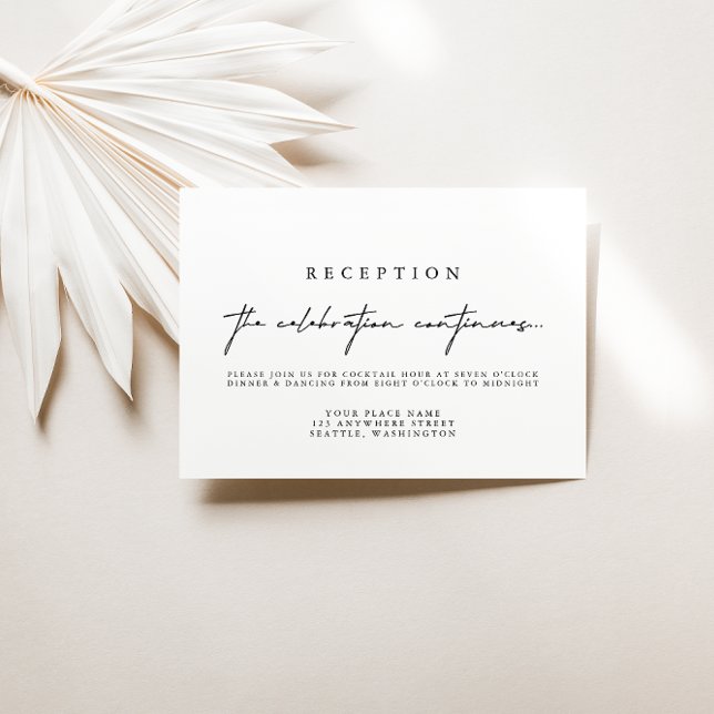 Elegante caligrafía Tarjetas de recepción de boda (Subido por el creador)
