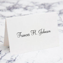 Elegante caligrafía Tarjetas individuales de lugar