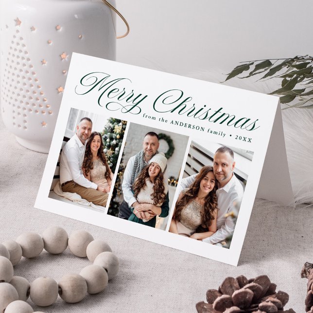 Elegante caligrafía verde Feliz Navidad 3 Foto (Subido por el creador)