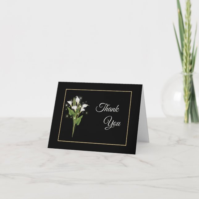 Elegante Calla Lily Doble Tarjeta De Gracias (Anverso)