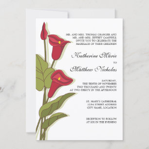 Elegante Calla Lily en invitaciones a la boda mage