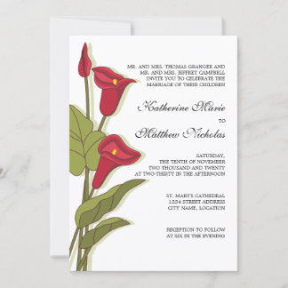 Elegante Calla Lily en invitaciones a la boda mage