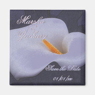 Elegante Calla Lily "Save the Date" imanes 2