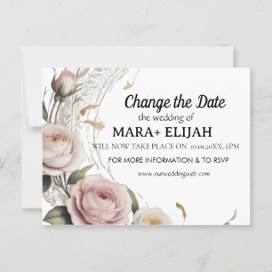 Elegante Cambiar la tarjeta Boda de fecha