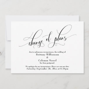 Elegante cambio de planes Invitación Boda blanco