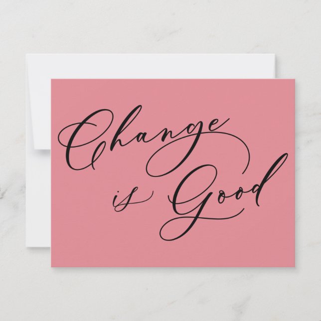 Elegante Cambio es Buen Anuncio Rosa de Mudanza (Anverso)