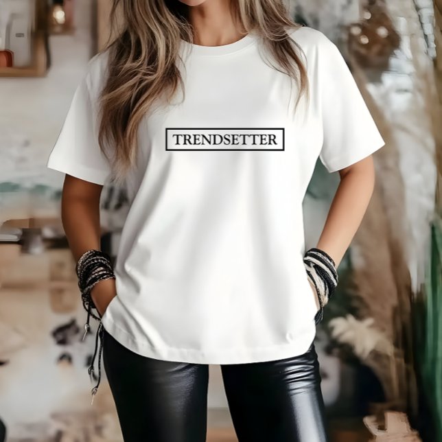 Elegante camiseta con el lema Trendsetter White (Stylish White Trendsetter Slogan T-Shirt)
