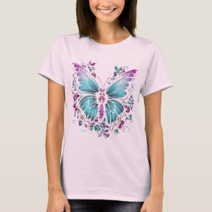 Elegante camiseta con mariposa para mujeres