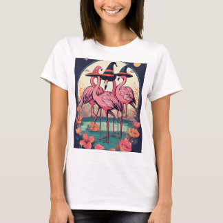 Elegante camiseta de Ilustracion Flamingo