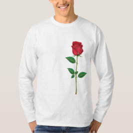 Elegante camiseta de largo mango de rosa roja