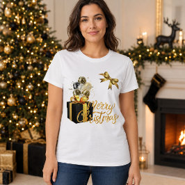 Elegante camiseta de Navidad para mujeres en negro