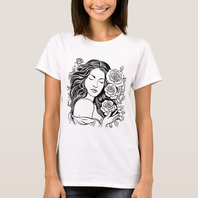 Elegante camiseta de rosas (Anverso)