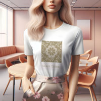 Elegante Camiseta Dorada Ornamental Vintage