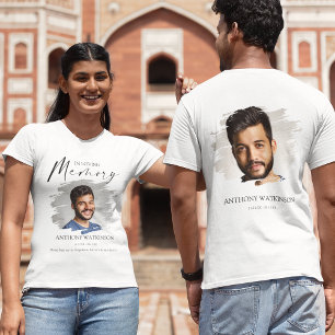 Elegante Camiseta Funeral De Fotos Delanteras Y At
