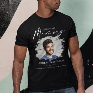 Elegante Camiseta Funeral De Fotos Delanteras Y At