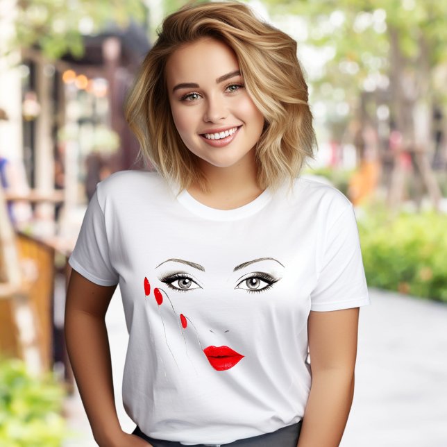 Elegante camiseta gráfica de los labios rojos (Subido por el creador)