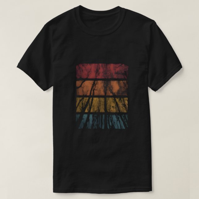 Elegante camiseta gráfica del bosque de atardecer  (Diseño del anverso)