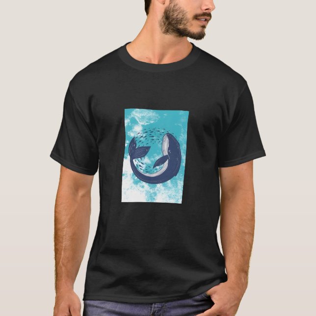Elegante camiseta negra con un diseño abstracto ún (Anverso)