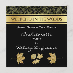 Elegante Camouflage Bachelorette Invitación de fin
