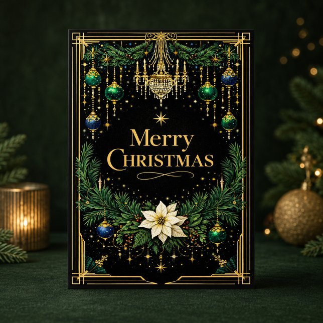 Elegante candelabro de Navidad Art Déco en oro (Subido por el creador)