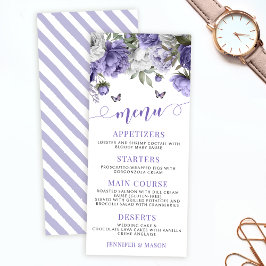 Elegante carta boda con flores de lavanda violeta