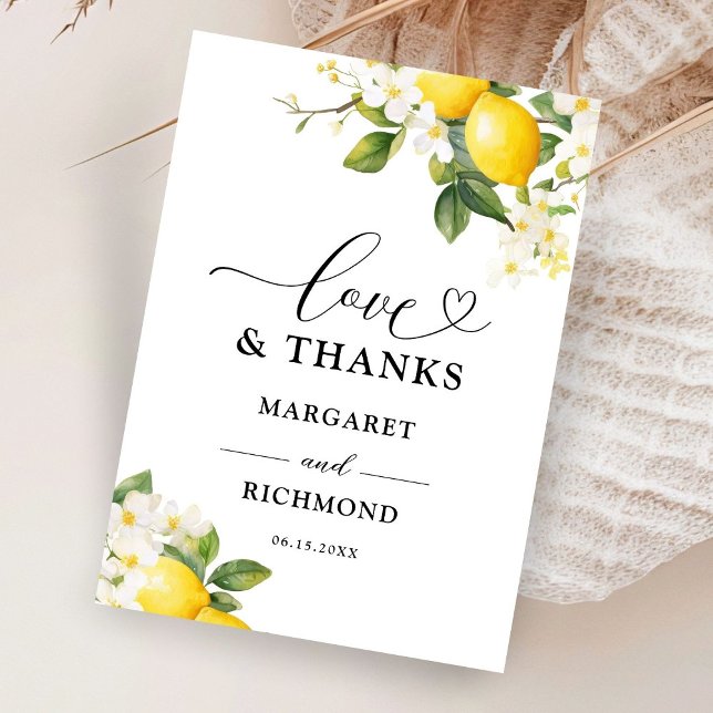 Elegante carta de agradecimiento al Boda de limón  (Subido por el creador)