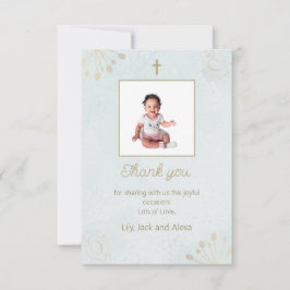 Elegante carta de agradecimiento por bautismo para