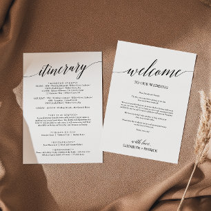 Elegante carta de bienvenida al Boda negro e tiner