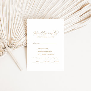 Elegante carta de guiones dorados Tarjeta RSVP