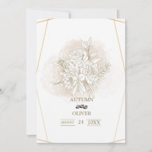 Elegante carta de invitación a la boda de arte de 