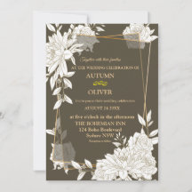 Elegante carta de invitación a la boda de arte de 