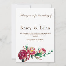 Elegante carta de invitación a la boda rústica